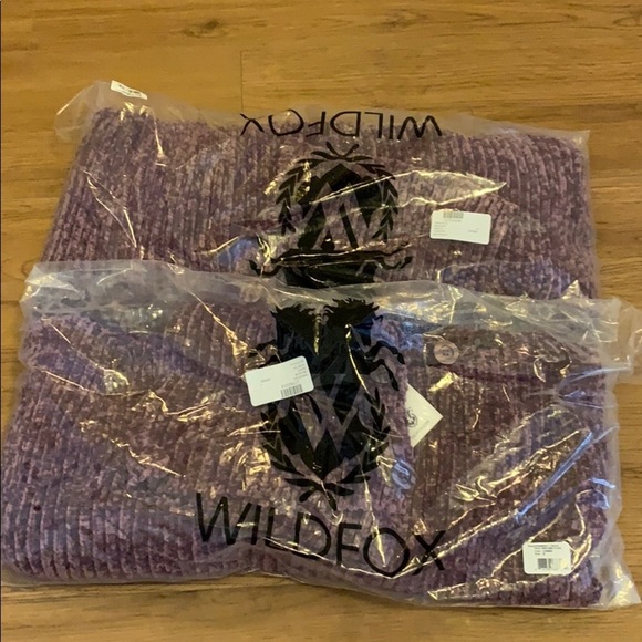 💕HP💕Wildfox chenille rider purple sweater - Picture 7 of 9